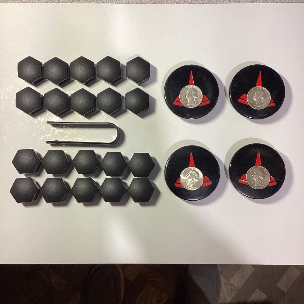 SET OF 4  For ESLA /Red Wheel Rim Center Hub Caps Free Shipping+20 Nut Cover NEW